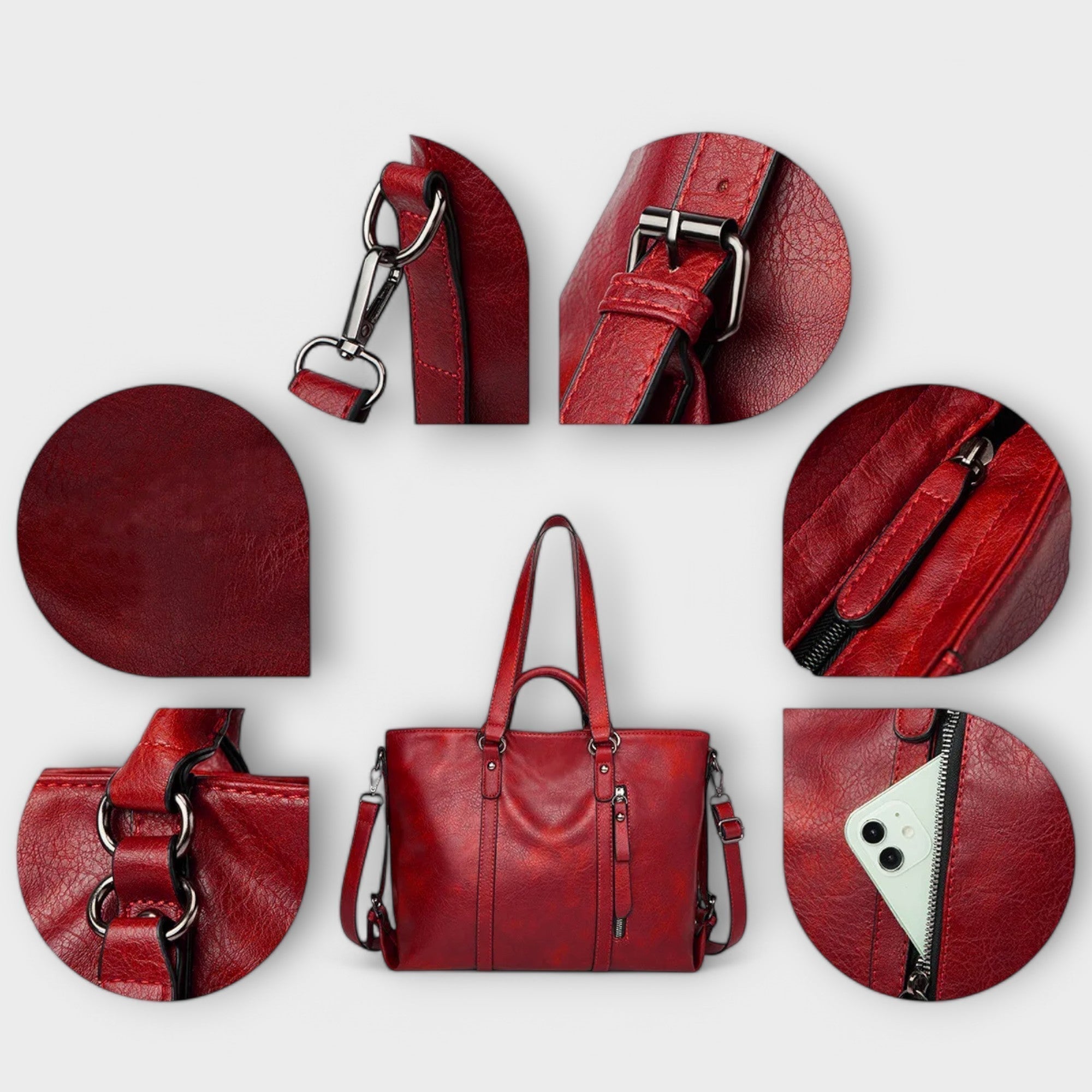 Maria | Large Leather Bag - QUELLECLASSE